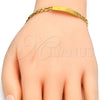 Oro Laminado ID Bracelet, Gold Filled Style Polished, Golden Finish, 03.334.0001.04 (04 MM Thickness, 4 Inches Length)