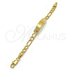 Oro Laminado ID Bracelet, Gold Filled Style Polished, Golden Finish, 03.334.0001.04 (04 MM Thickness, 4 Inches Length)
