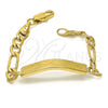 Oro Laminado ID Bracelet, Gold Filled Style Polished, Golden Finish, 03.334.0001.04 (04 MM Thickness, 4 Inches Length)