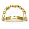 Oro Laminado ID Bracelet, Gold Filled Style Polished, Golden Finish, 03.334.0001.04 (04 MM Thickness, 4 Inches Length)