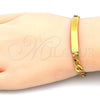 Oro Laminado ID Bracelet, Gold Filled Style Polished, Golden Finish, 03.334.0004.06 (05 MM Thickness, 6 Inches Length)