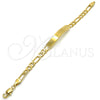 Oro Laminado ID Bracelet, Gold Filled Style Polished, Golden Finish, 03.334.0004.06 (05 MM Thickness, 6 Inches Length)