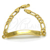 Oro Laminado ID Bracelet, Gold Filled Style Polished, Golden Finish, 03.334.0004.06 (05 MM Thickness, 6 Inches Length)