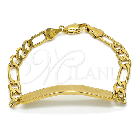 Oro Laminado ID Bracelet, Gold Filled Style Polished, Golden Finish, 03.334.0004.06 (05 MM Thickness, 6 Inches Length)