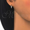 Sterling Silver Huggie Hoop, with White Cubic Zirconia, Polished, Rhodium Finish, 02.175.0137.15