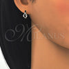 Sterling Silver Huggie Hoop, Heart Design, with White Micro Pave, Polished, Rhodium Finish, 02.175.0144.15