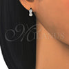 Sterling Silver Huggie Hoop, with White Micro Pave, Polished, Rhodium Finish, 02.175.0150.15