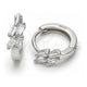 Sterling Silver Huggie Hoop, with White Cubic Zirconia, Polished, Rhodium Finish, 02.175.0156.15