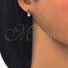 Sterling Silver Huggie Hoop, with White Micro Pave, Polished, Rhodium Finish, 02.175.0164.15