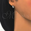 Sterling Silver Huggie Hoop, with White Micro Pave, Polished, Rhodium Finish, 02.175.0168.15