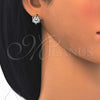 Sterling Silver Huggie Hoop, Star Design, with White Micro Pave, Polished, Rhodium Finish, 02.175.0187.12
