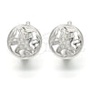 Sterling Silver Huggie Hoop, with White Micro Pave, Polished, Rhodium Finish, 02.175.0191.12