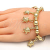 Oro Laminado Charm Bracelet, Gold Filled Style Turtle Design, Polished, Golden Finish, 03.63.1912.08 (01 MM Thickness, 8 Inches Length)