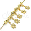 Oro Laminado Charm Bracelet, Gold Filled Style Turtle Design, Polished, Golden Finish, 03.63.1912.08 (01 MM Thickness, 8 Inches Length)