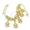 Oro Laminado Charm Bracelet, Gold Filled Style Turtle Design, Polished, Golden Finish, 03.63.1912.08 (01 MM Thickness, 8 Inches Length)
