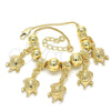 Oro Laminado Charm Bracelet, Gold Filled Style Turtle Design, Polished, Golden Finish, 03.63.1912.08 (01 MM Thickness, 8 Inches Length)