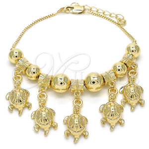Gold Filled Bracelet — Charm Bracelet Turtle Design Polished 03.63. 01 MM — main product view — SKU 123004 | Oro Laminado brazalete — Charm Bracelet Turtle diseño pulido 03.63. 01 MM — SKU 123004