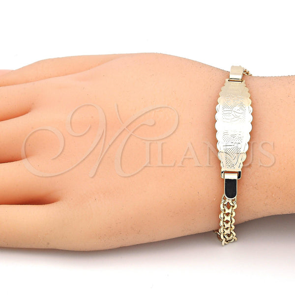 Gold Filled Bracelet — ID Bracelet Elephant and Owl Design Polished 03.63. — alternate product view — SKU 123006 | Oro Laminado brazalete — ID Bracelet Elephant and Owl diseño pulido 03.63. — SKU 123006