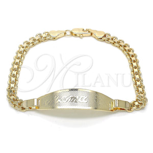 Gold Filled Bracelet — ID Bracelet Flower Design Polished 03.63. 05 MM — main product view — SKU 123008 | Oro Laminado brazalete — ID Bracelet flor diseño pulido 03.63. 05 MM — SKU 123008