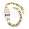Oro Laminado ID Bracelet, Gold Filled Style Polished, Golden Finish, 03.63.1915.08 (05 MM Thickness, 8 Inches Length)
