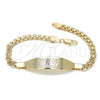 Oro Laminado ID Bracelet, Gold Filled Style Polished, Golden Finish, 03.63.1915.08 (05 MM Thickness, 8 Inches Length)