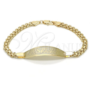 Gold Filled Bracelet — ID Bracelet Polished 03.63. 05 MM Thickness 8 — main product view — SKU 123010 | Oro Laminado brazalete — ID Bracelet pulido 03.63. 05 MM Thickness 8 — SKU 123010