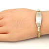 Oro Laminado ID Bracelet, Gold Filled Style Polished, Tricolor, 03.63.1915.1.08 (05 MM Thickness, 8 Inches Length)
