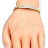 Oro Laminado ID Bracelet, Gold Filled Style Polished, Tricolor, 03.63.1915.1.08 (05 MM Thickness, 8 Inches Length)