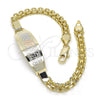 Oro Laminado ID Bracelet, Gold Filled Style Polished, Tricolor, 03.63.1915.1.08 (05 MM Thickness, 8 Inches Length)