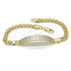 Oro Laminado ID Bracelet, Gold Filled Style Polished, Tricolor, 03.63.1915.1.08 (05 MM Thickness, 8 Inches Length)