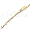 Oro Laminado ID Bracelet, Gold Filled Style Heart Design, Polished, Golden Finish, 03.63.1916.08 (05 MM Thickness, 8 Inches Length)