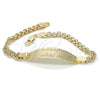Oro Laminado ID Bracelet, Gold Filled Style Heart Design, Polished, Golden Finish, 03.63.1916.08 (05 MM Thickness, 8 Inches Length)