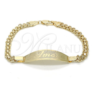 Gold Filled Bracelet — ID Bracelet Heart Design Polished 03.63. 05 MM — main product view — SKU 123012 | Oro Laminado brazalete — ID Bracelet corazón diseño pulido 03.63. 05 MM — SKU 123012
