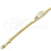 Oro Laminado ID Bracelet, Gold Filled Style Heart Design, Polished, Tricolor, 03.63.1916.1.08 (05 MM Thickness, 8 Inches Length)