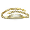 Oro Laminado ID Bracelet, Gold Filled Style Heart Design, Polished, Tricolor, 03.63.1916.1.08 (05 MM Thickness, 8 Inches Length)