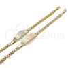 Oro Laminado ID Bracelet, Gold Filled Style Heart Design, Polished, Tricolor, 03.63.1916.1.08 (05 MM Thickness, 8 Inches Length)