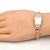 Oro Laminado ID Bracelet, Gold Filled Style Elephant Design, Polished, Golden Finish, 03.63.1917.08 (05 MM Thickness, 8 Inches Length)