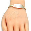 Oro Laminado ID Bracelet, Gold Filled Style Elephant Design, Polished, Golden Finish, 03.63.1917.08 (05 MM Thickness, 8 Inches Length)
