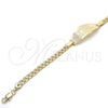 Oro Laminado ID Bracelet, Gold Filled Style Elephant Design, Polished, Golden Finish, 03.63.1917.08 (05 MM Thickness, 8 Inches Length)