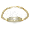 Oro Laminado ID Bracelet, Gold Filled Style Elephant Design, Polished, Golden Finish, 03.63.1917.08 (05 MM Thickness, 8 Inches Length)