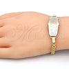 Oro Laminado ID Bracelet, Gold Filled Style Elephant Design, Polished, Tricolor, 03.63.1917.1.08 (05 MM Thickness, 8 Inches Length)