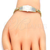 Oro Laminado ID Bracelet, Gold Filled Style Elephant Design, Polished, Tricolor, 03.63.1917.1.08 (05 MM Thickness, 8 Inches Length)
