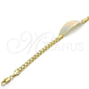 Oro Laminado ID Bracelet, Gold Filled Style Elephant Design, Polished, Tricolor, 03.63.1917.1.08 (05 MM Thickness, 8 Inches Length)