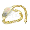 Oro Laminado ID Bracelet, Gold Filled Style Elephant Design, Polished, Tricolor, 03.63.1917.1.08 (05 MM Thickness, 8 Inches Length)