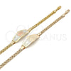 Oro Laminado ID Bracelet, Gold Filled Style Elephant Design, Polished, Tricolor, 03.63.1917.1.08 (05 MM Thickness, 8 Inches Length)