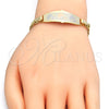 Oro Laminado ID Bracelet, Gold Filled Style Dolphin Design, Polished, Tricolor, 03.63.1918.1.08 (05 MM Thickness, 8 Inches Length)