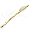 Oro Laminado ID Bracelet, Gold Filled Style Dolphin Design, Polished, Tricolor, 03.63.1918.1.08 (05 MM Thickness, 8 Inches Length)