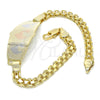 Oro Laminado ID Bracelet, Gold Filled Style Dolphin Design, Polished, Tricolor, 03.63.1918.1.08 (05 MM Thickness, 8 Inches Length)
