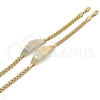 Oro Laminado ID Bracelet, Gold Filled Style Flower Design, Polished, Golden Finish, 03.63.1919.08 (05 MM Thickness, 8 Inches Length)