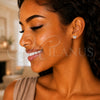 Sterling Silver Stud Earring, Butterfly Design, with White Cubic Zirconia, Polished, Rhodium Finish, 02.336.0004